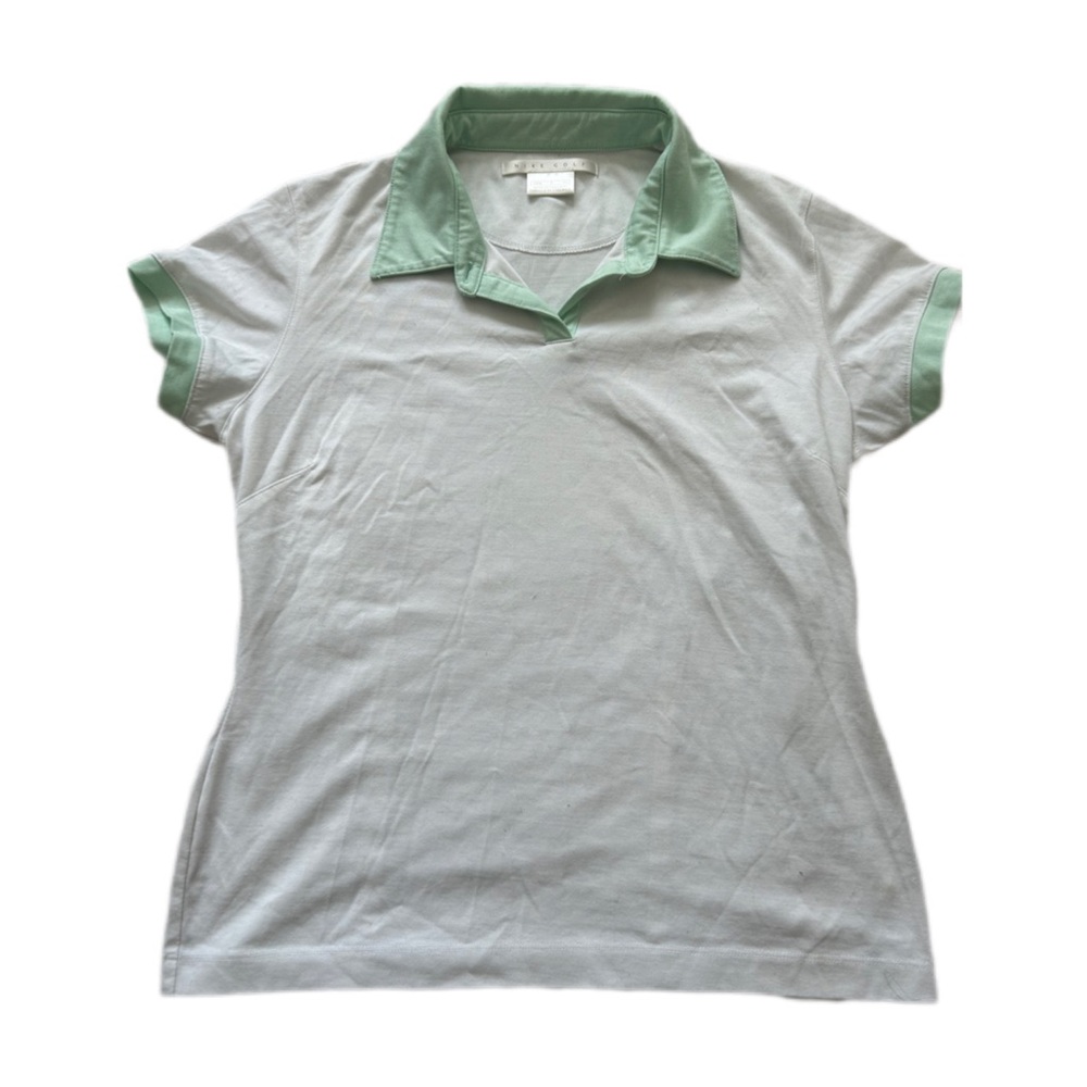 Nike Light Green and White Women's Polo Shirt